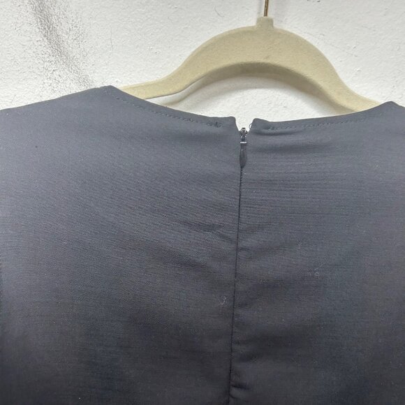 COS Black Long-Sleeve Button Cuff Shift Dress US 6 Polyester/Wool Blend - Picture 10 of 13